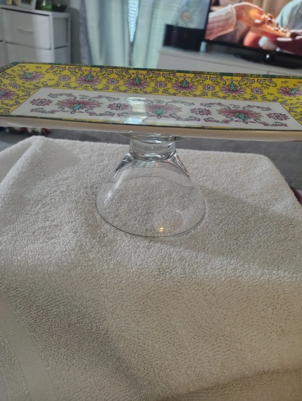 Cost Plus World Trinket Vanity /Serving Tray With A Glass Holder